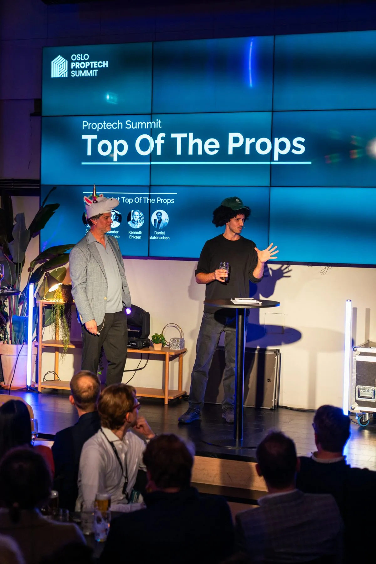 The presenters open Top of the Props 2025 at Mesh Youngstorget.